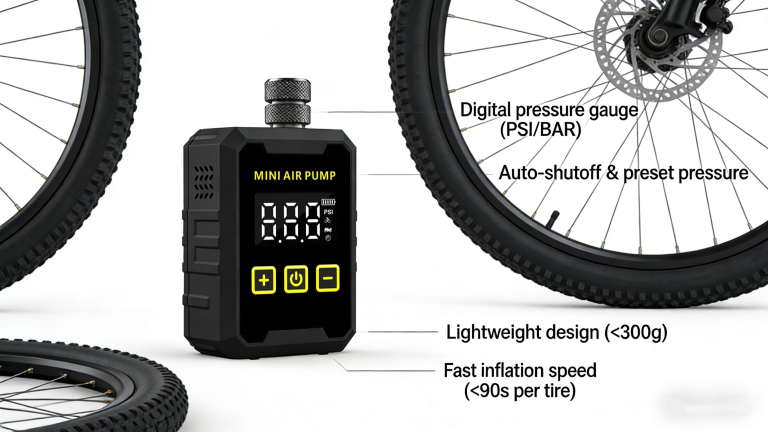 portable bicycle air pump supplier digital pressure gauge